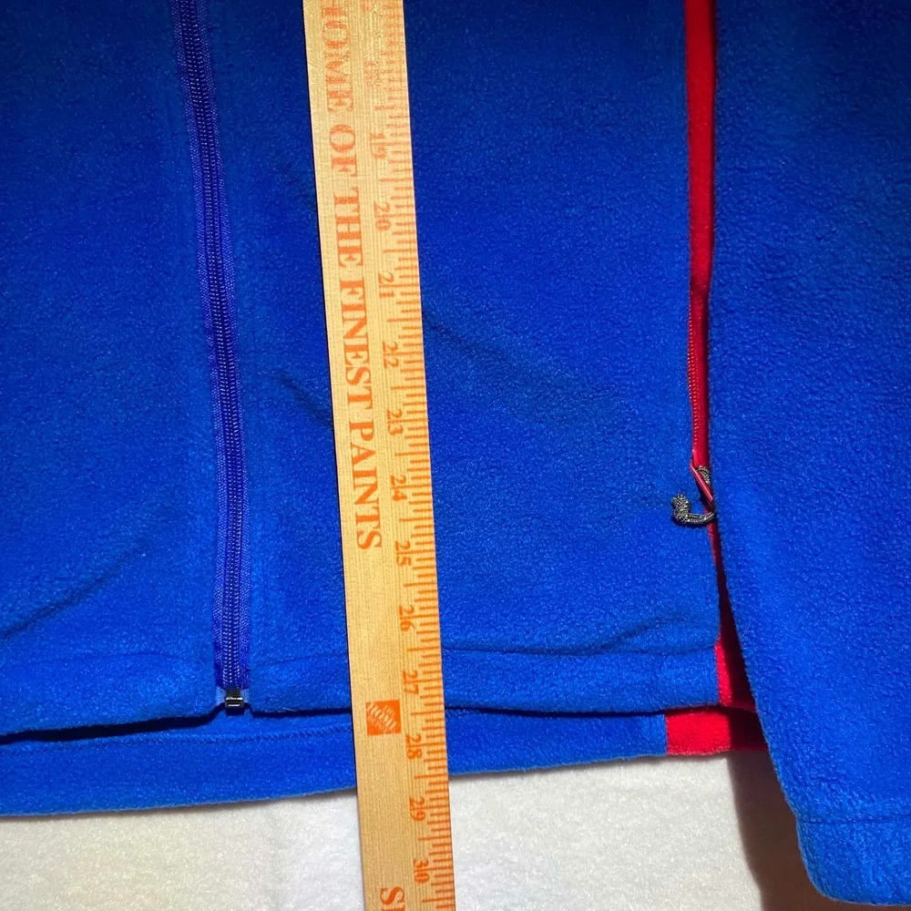 Columbia Mens Blue Red Colorblock Full Zip Fleece Jacket XM6925 Large